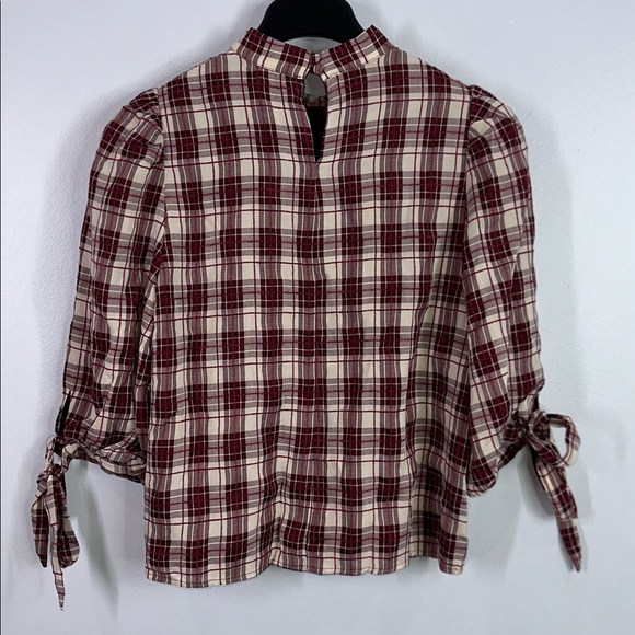 Anthropologie En Saison plaid colebee blouse size medium - Picture 5 of 6